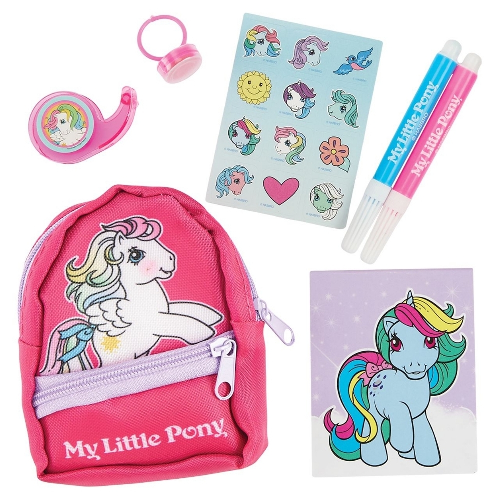 NEW Tiny Backpack Stationery Set My Little Pony Mini Notebook Glitter Tape Stamp - Picture 3 of 4
